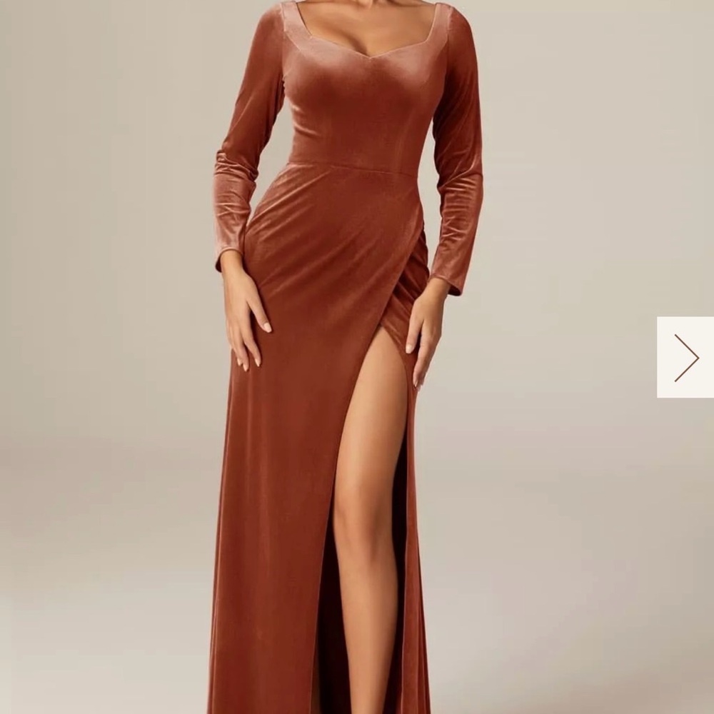 AW BRIDAL Size 6 plus burnt orange Dorothea bridesmaid party maxi dress